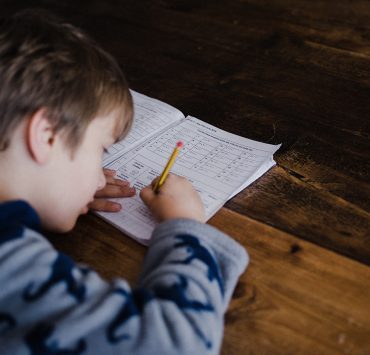 Boy doing homework