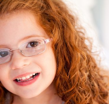 Little girl wearing glasses