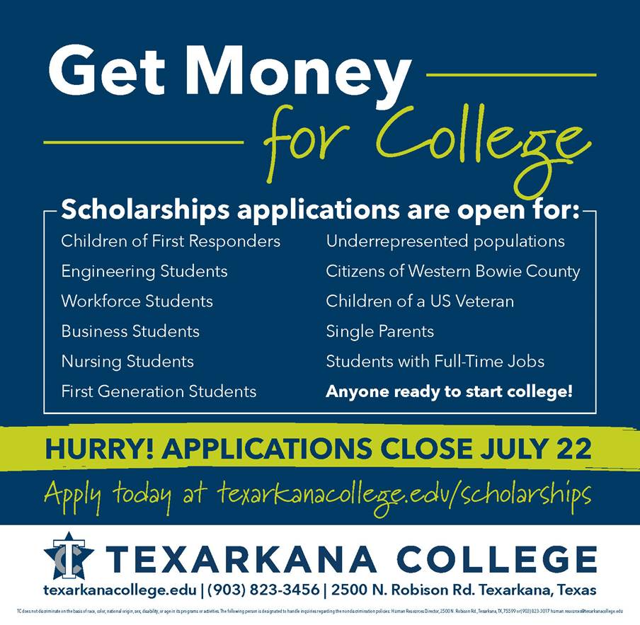 Thousands of Dollars in Scholarships are Available for Fall Classes at  Texarkana College - Texarkana Parent Magazine