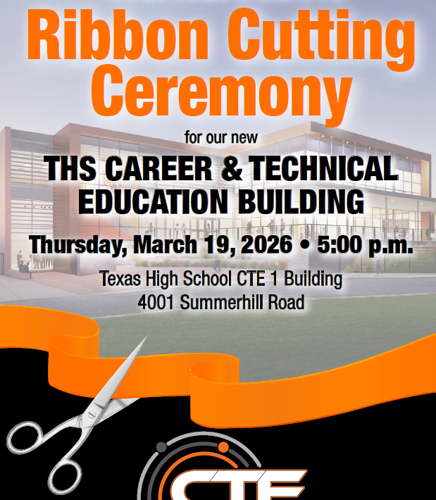 Texas High School CTE Innovation Center building during ribbon cutting celebration in Texarkana.