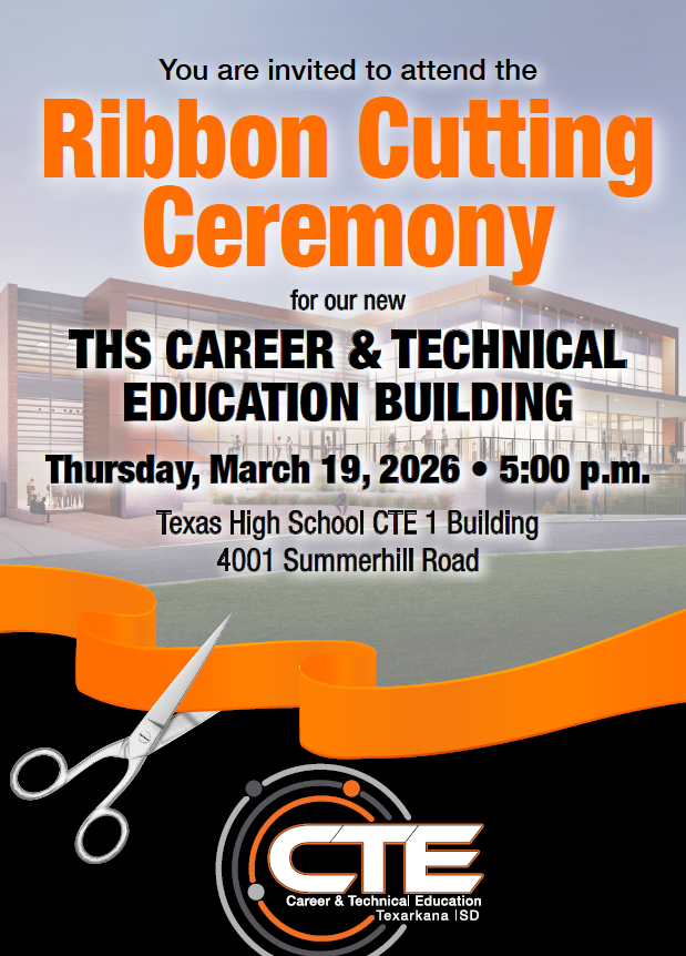 Texas High School CTE Innovation Center building during ribbon cutting celebration in Texarkana.