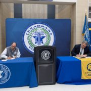 Texarkana College and East Texas A&M University leaders signing transfer agreement
