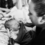 newborn with midwife in Texarkana home setting