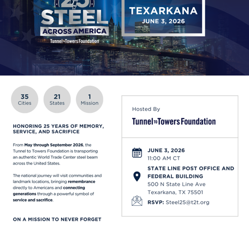Tunnel to Towers Steel Across America makes stop in Texarkana