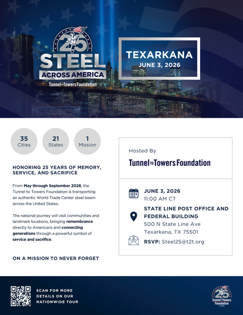Tunnel to Towers Steel Across America makes stop in Texarkana