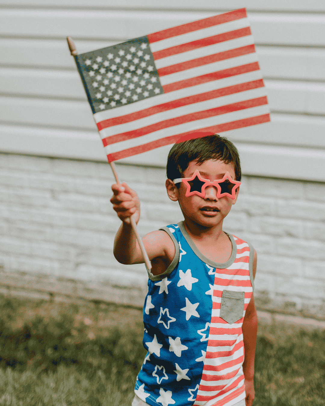 child celebrating America's 250th anniversary with patriotic activities